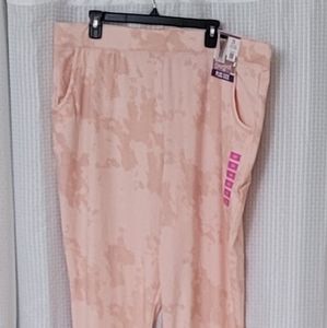 NWT Brushed Cuffed Lounge Pants Tie Dye Pink 2XL